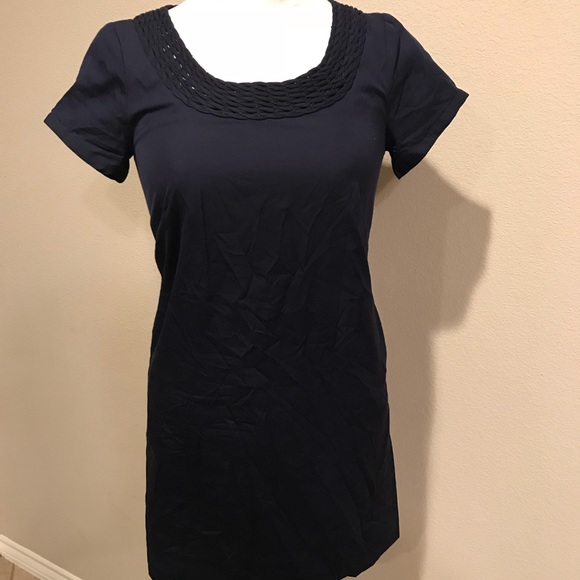J. Crew Dresses & Skirts - J Crew navy dress with pockets and roped collar